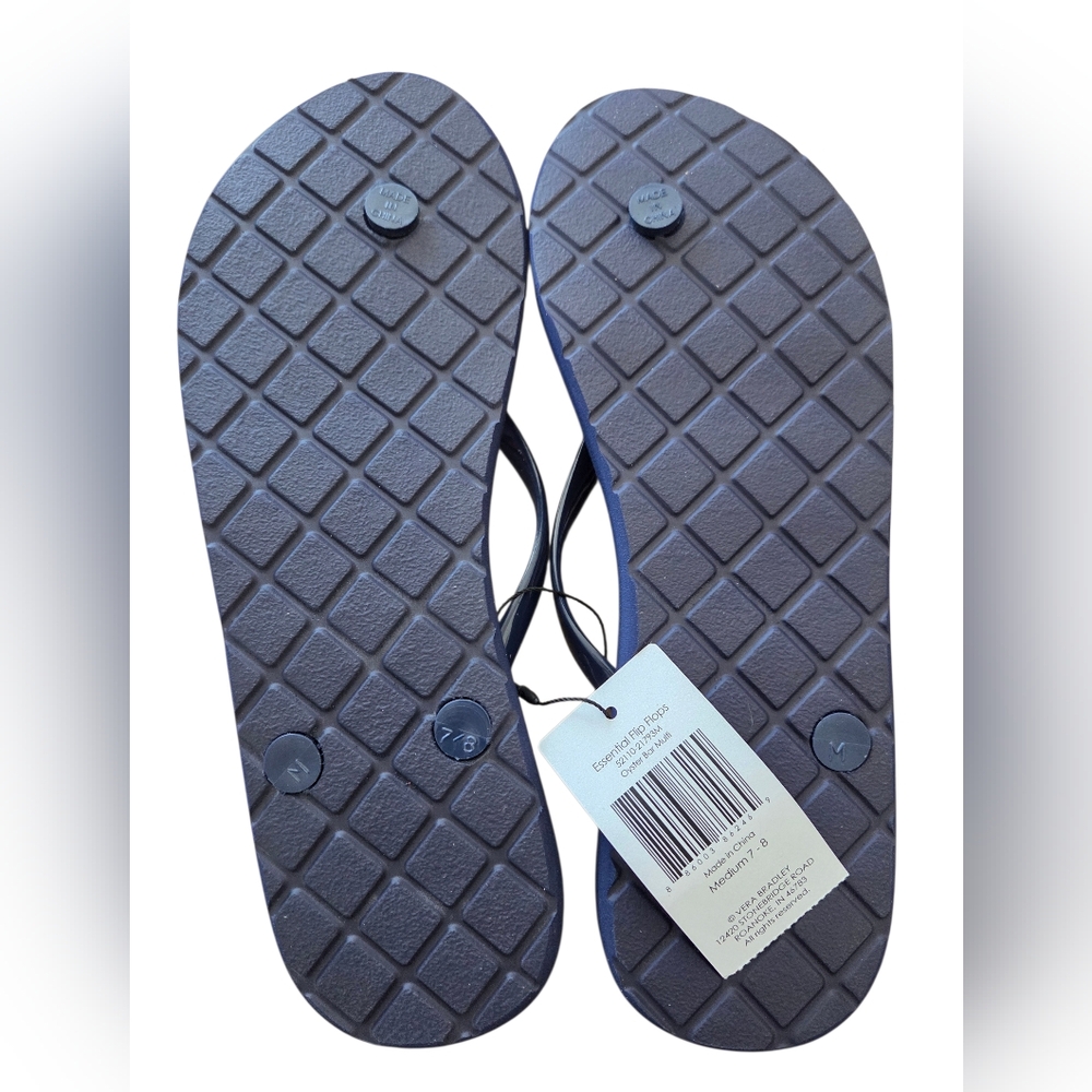 Vera Bradley - NEW Oyster Bar Multi Medium (7-8) Colorful Flip Flops - Picture 4 of 5